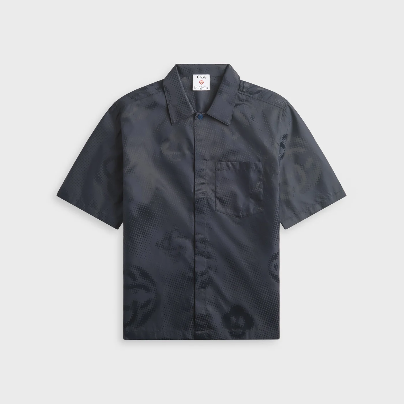 Casablanca Half Tone Monogram Short Sleeve Shirt - Navy