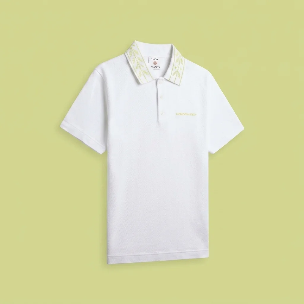 Casablanca Laurel Contrast Trim Polo Shirt