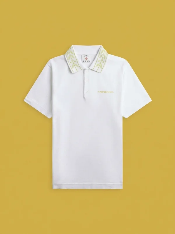 Casablanca Laurel Contrast Trim Polo Shirt