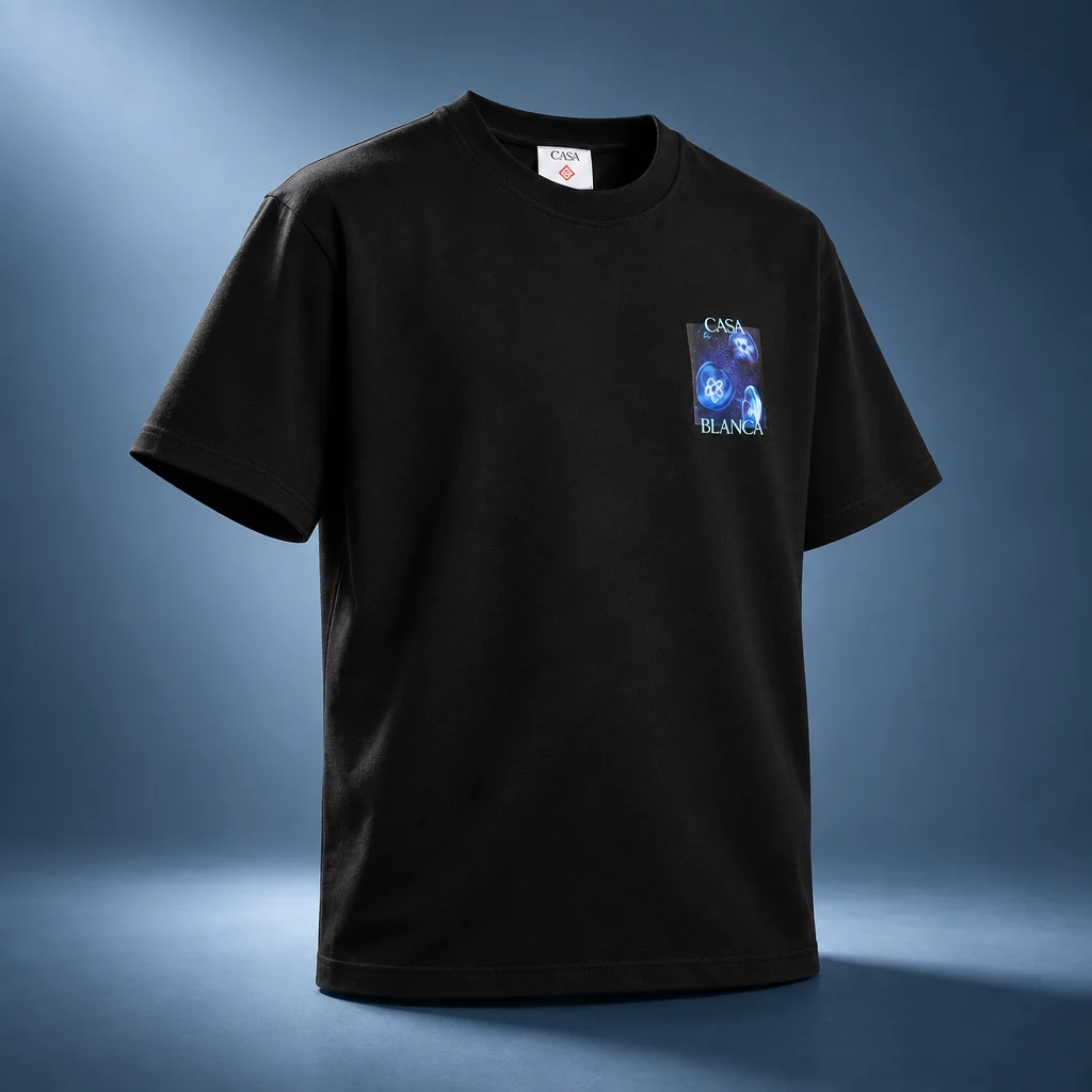 Casablanca Meduse Sportive Printed Cotton Tee - Black