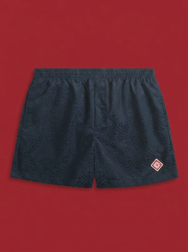 Casablanca Monogram Jacquard Swim Short - Black