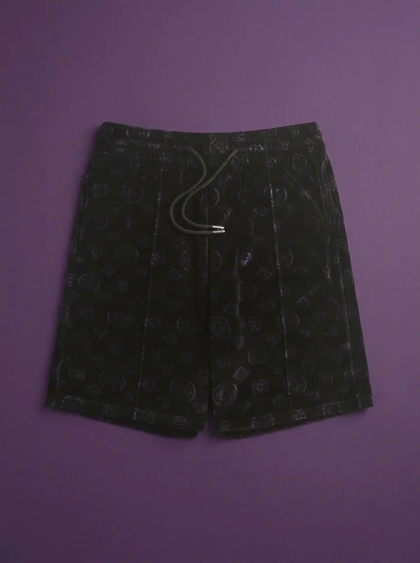Casablanca Monogram Velour Short - Black / Purple