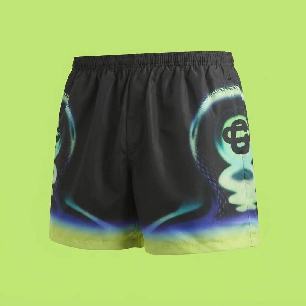 Casablanca Sporchid Printed Swim Short - Black