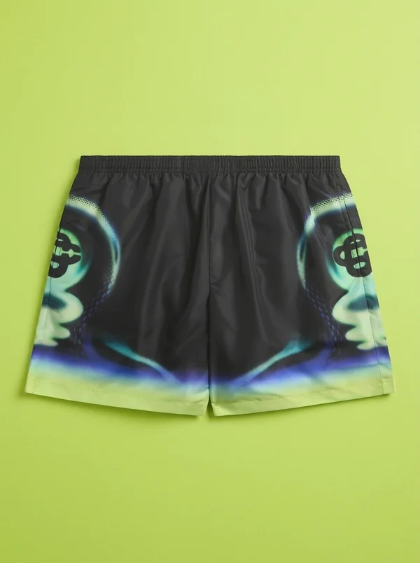 Casablanca Sporchid Printed Swim Short - Black