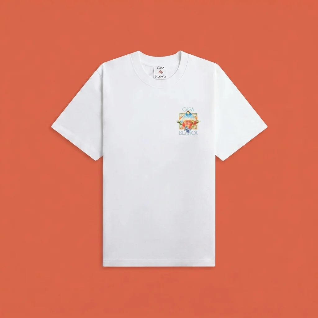 Casablanca Tennis Landscape Classic Tee - Bright White