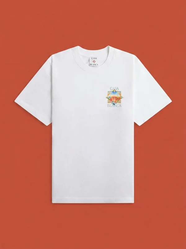 Casablanca Tennis Landscape Classic Tee - Bright White