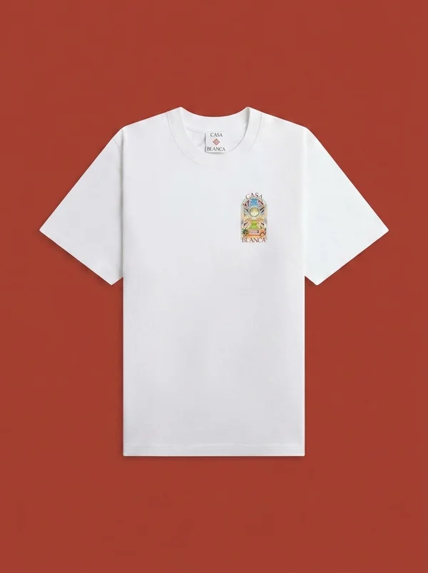 Casablanca Tennis Landscape Classic Tee - White