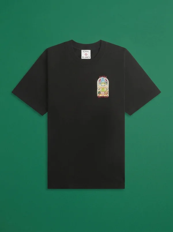 Casablanca Tennis Landscape Short Sleeve Tee - Black