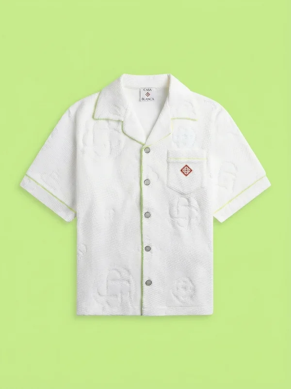 Casablanca Towelling Monogram Short Sleeve Shirt - Green