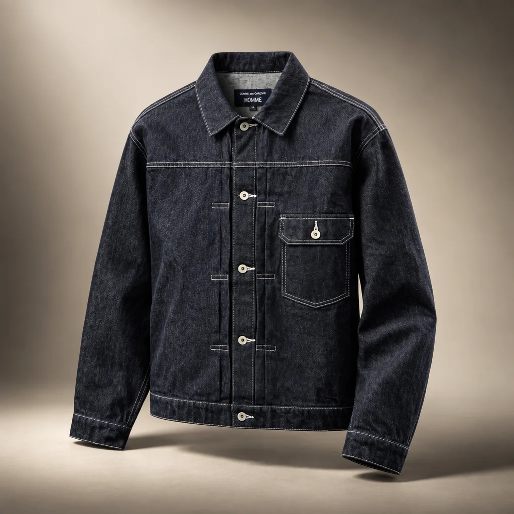 CDG Homme Men's Denim Jacket - Navy / White