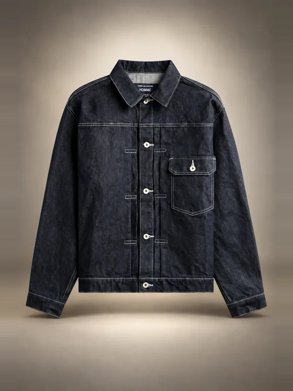 CDG Homme Men's Denim Jacket - Navy / White
