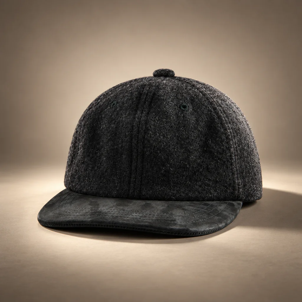 CDG Homme Men's Wool Baseball Cap - Charcoal / Black