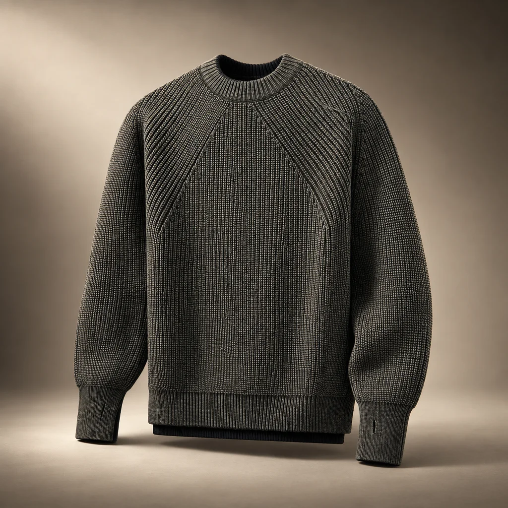 CDG Homme Ribbed Crew Sweater - Black