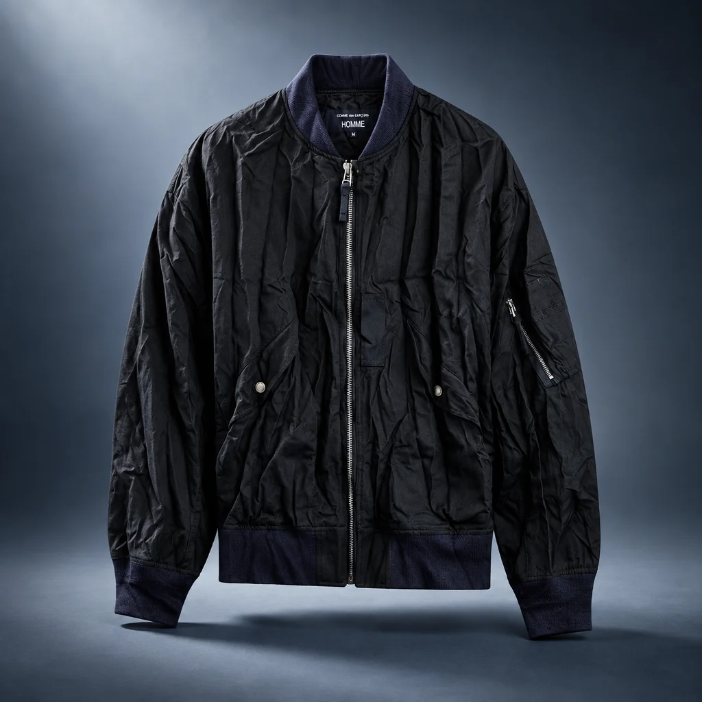 CDG Homme Wool Twill Blouson Jacket - Navy