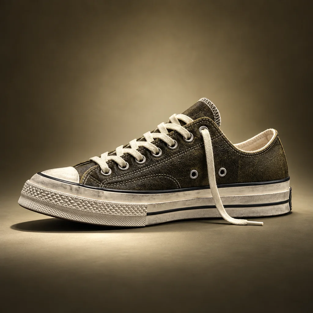 Converse Chuck 70 Burnished Leather Moss Sauce/Egret/Black