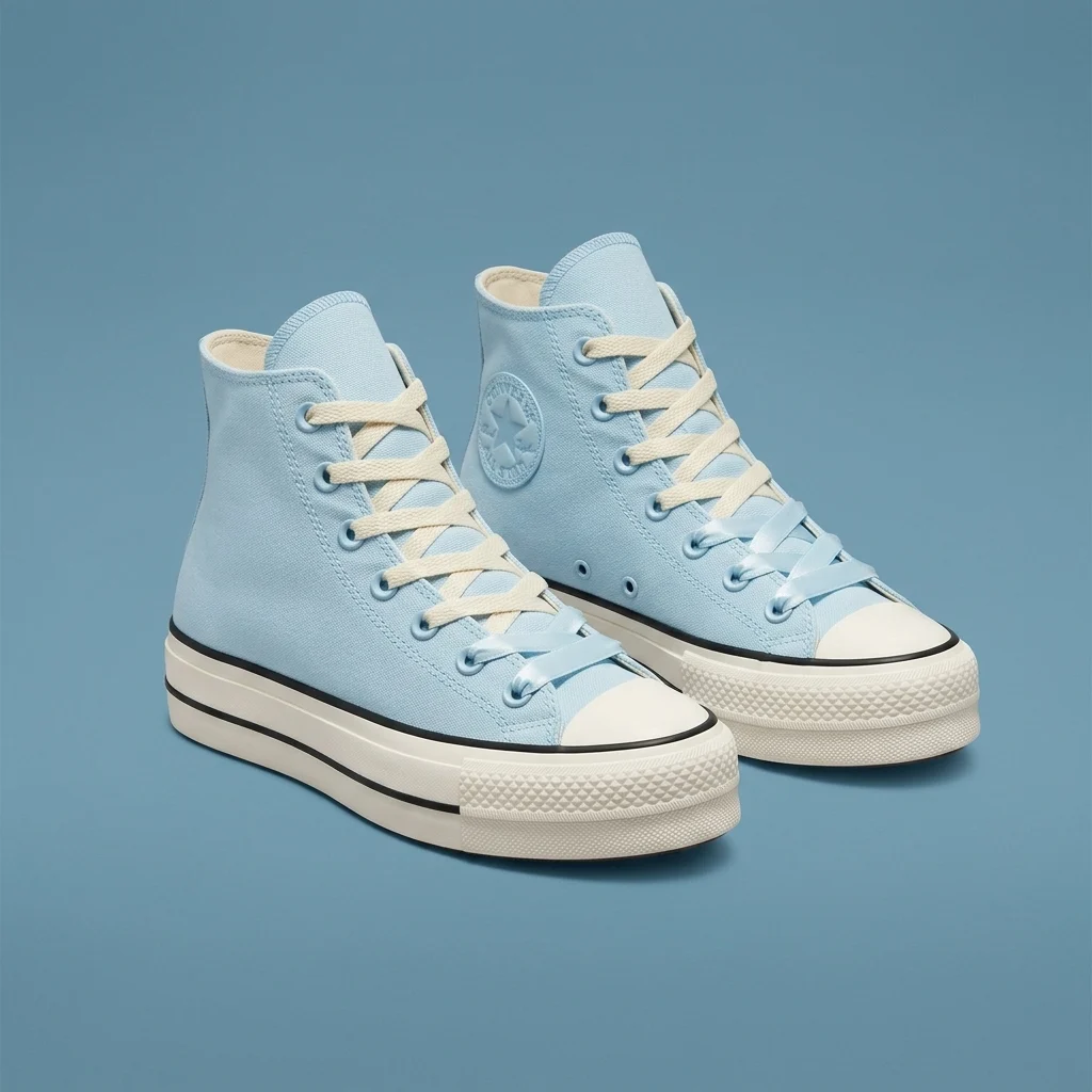 Converse Chuck Taylor All Star Lift Platform Peached Canvas Clear Skies/Egret/Black