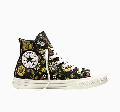 Converse Chuck Taylor All Star Retro Flowers High Top - Black/In The Weeds/Hay Day