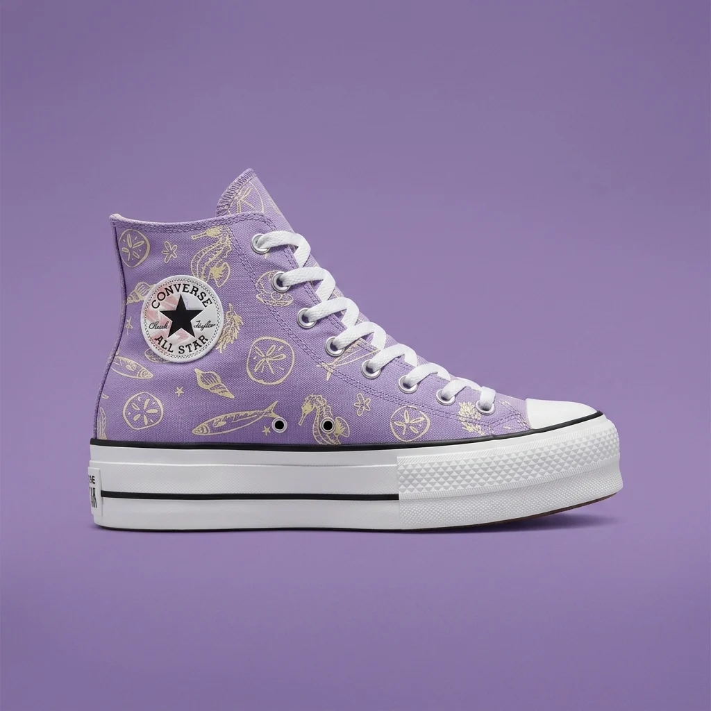 Converse Custom Chuck Taylor All Star Lift Platform By You (Lilac)