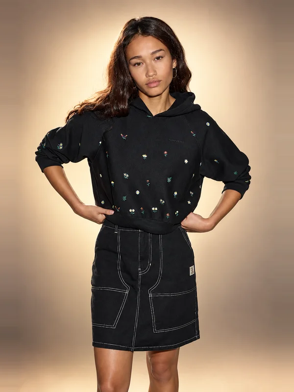 Converse Florals Long-Sleeve Hoodie Converse Black