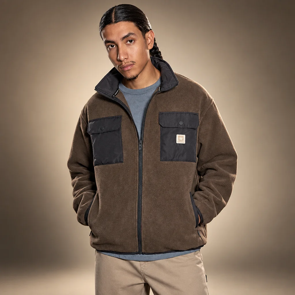 Converse Garage Full-Zip Fleece Jacket Truffle