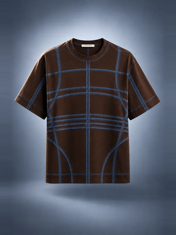 Craig Green Flatlock Short Sleeve Tee - Brown / Navy