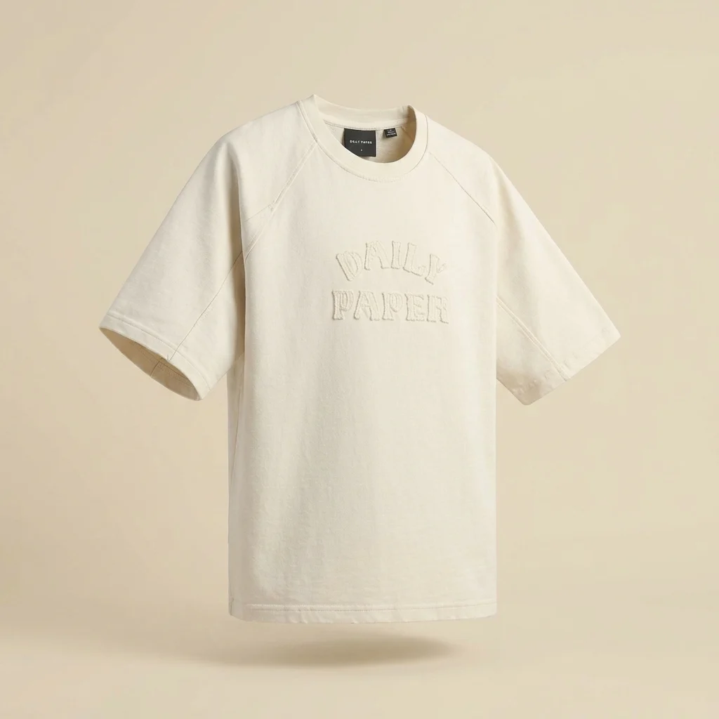 Daily Paper Raglan Stacked Dias Washed Jersey Tee - Off White