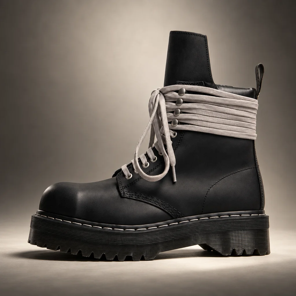Rick Owens x Dr. Martens Quad Sole Steel Toe Boot - Black