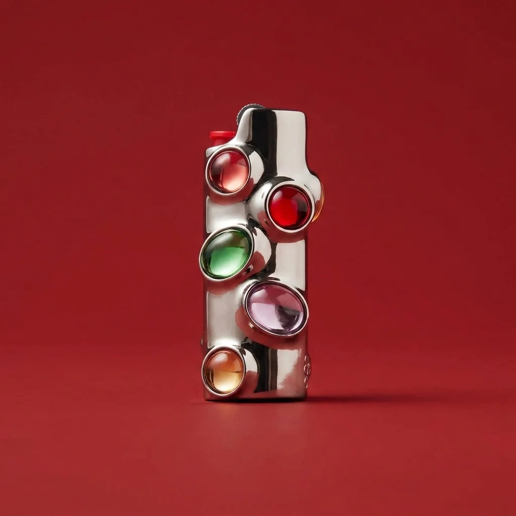Edie Parker Gemstoned Lighter Case - Multi