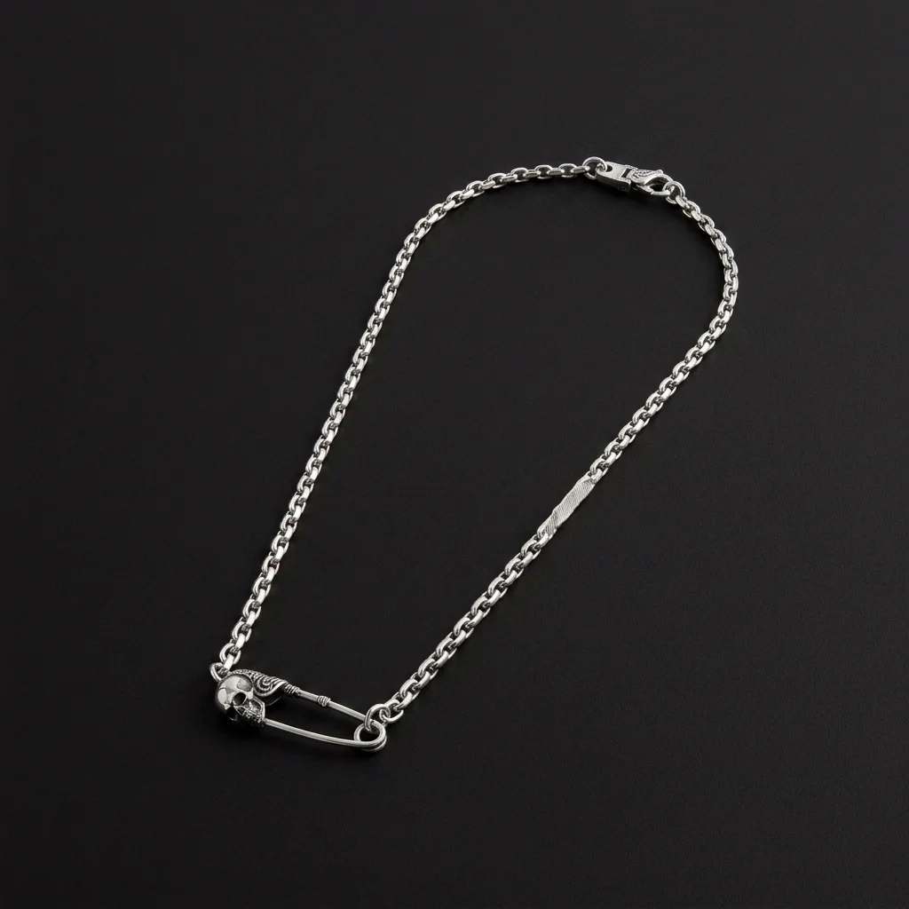 Emanuele Bicocchi Arabesque Pin Necklace - Silver