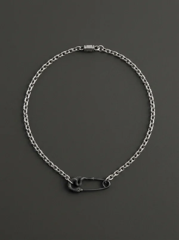 Emanuele Bicocchi Arabesque Pin Necklace - Silver