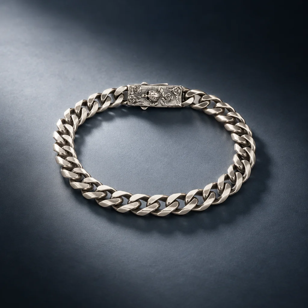 Emanuele Bicocchi Chain Bracelet Skullbox Clasp - Silver