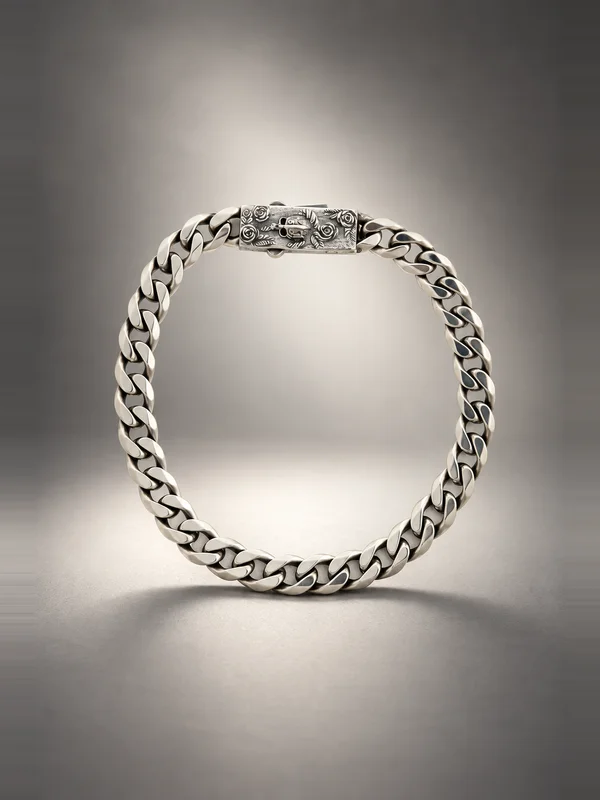 Emanuele Bicocchi Chain Bracelet Skullbox Clasp - Silver