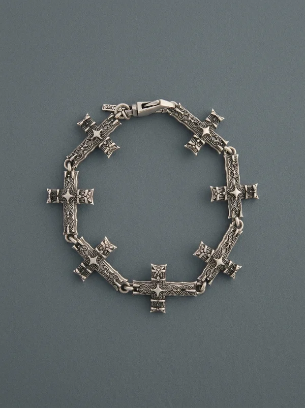 Emanuele Bicocchi Notre Dame Cross Bracelet - Silver