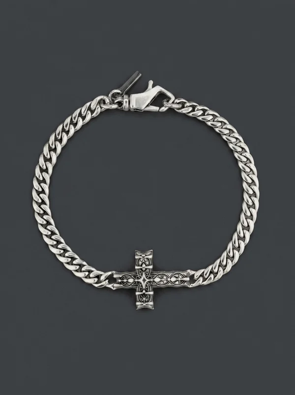 Emanuele Bicocchi Reissue Notre Cross Cross Chain Bracelet - Silver (Variant)