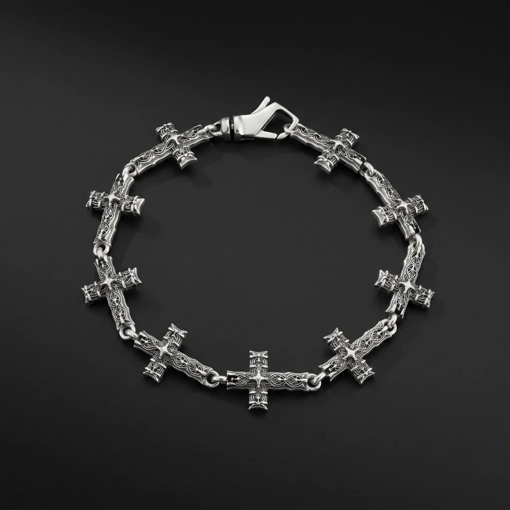 Emanuele Bicocchi Reissue Notre Cross Multi-Cross Bracelet - Silver