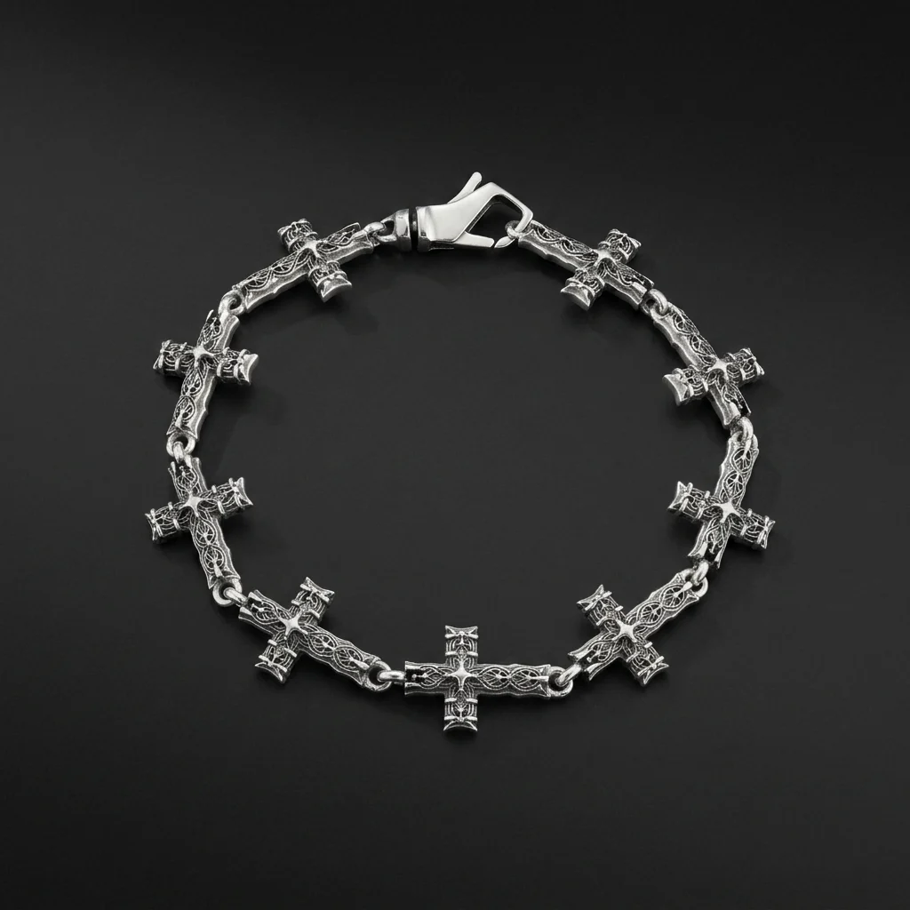 Emanuele Bicocchi Reissue Notre Cross Multi-Cross Bracelet - Silver
