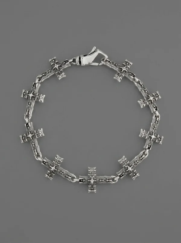 Emanuele Bicocchi Reissue Notre Cross Multi-Cross Bracelet - Silver