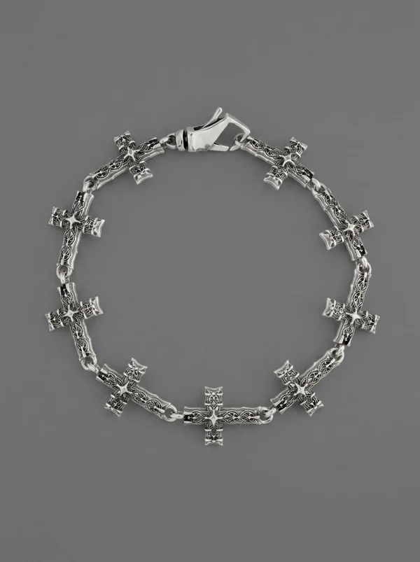 Emanuele Bicocchi Reissue Notre Cross Multi-Cross Bracelet - Silver