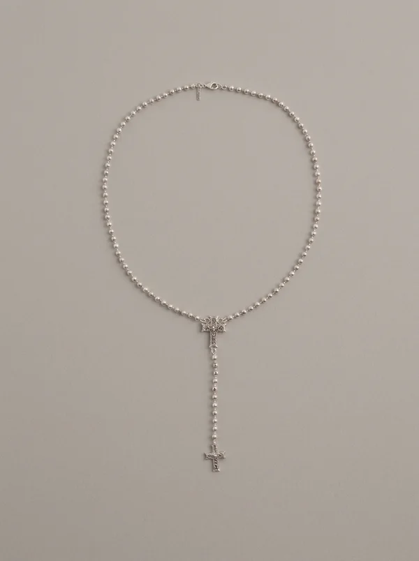Emanuele Bicocchi Reissue Notre Cross Rosary Necklace - Silver