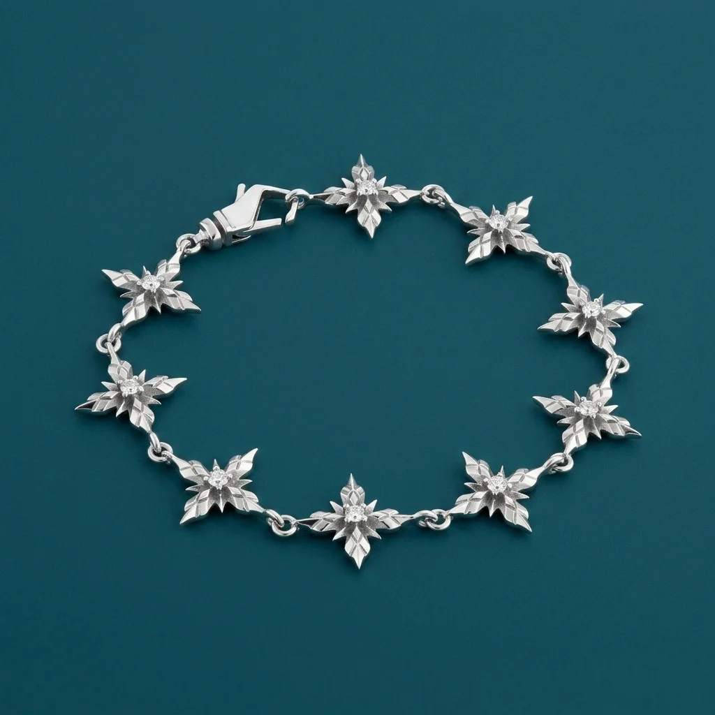 Emanuele Bicocchi Stella Ventis Clear Crystal Bracelet - Silver