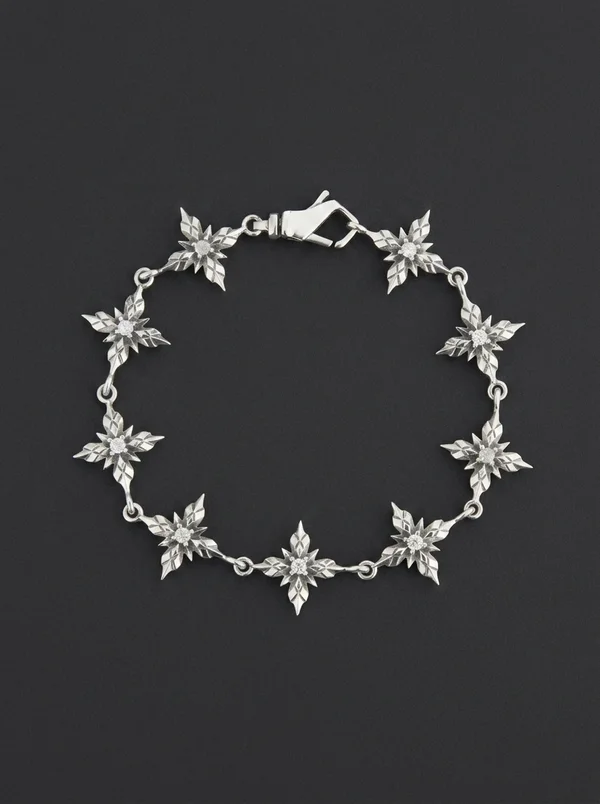 Emanuele Bicocchi Stella Ventis Clear Crystal Bracelet - Silver