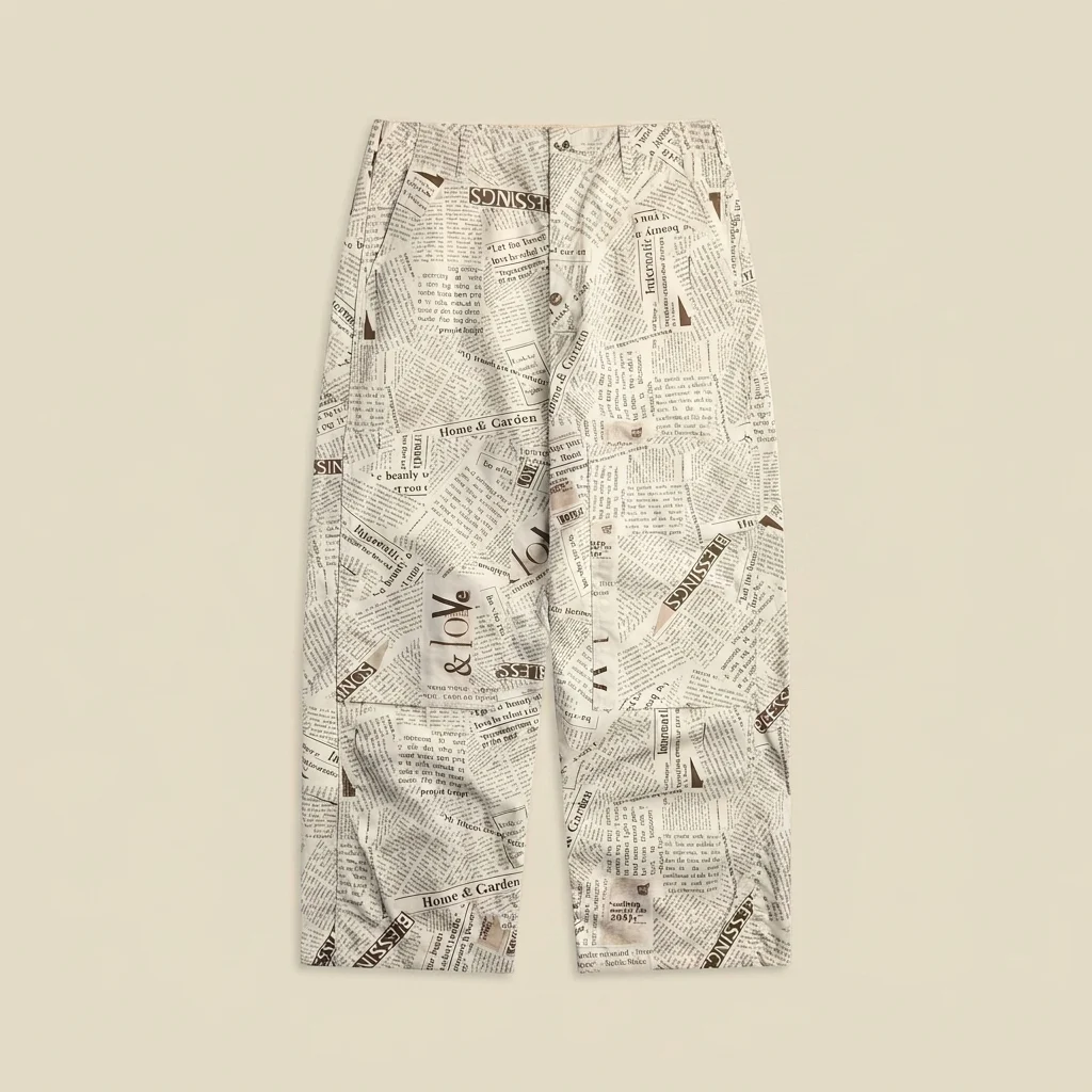 Engineered Garments Cotton Newspaper Print Canvas Painter Pant - White