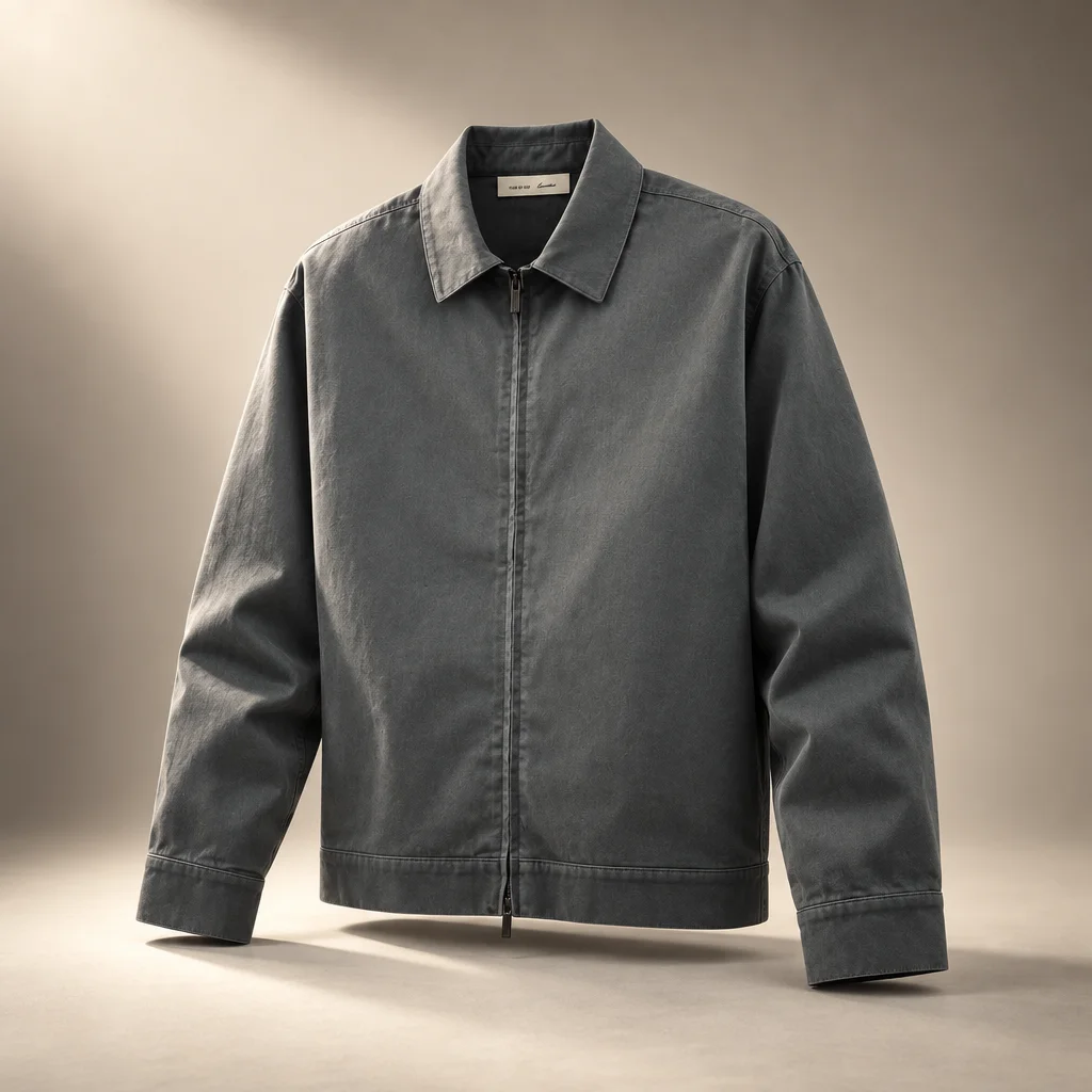 Essentials Cotton Twill Work Jacket - Iron Grey