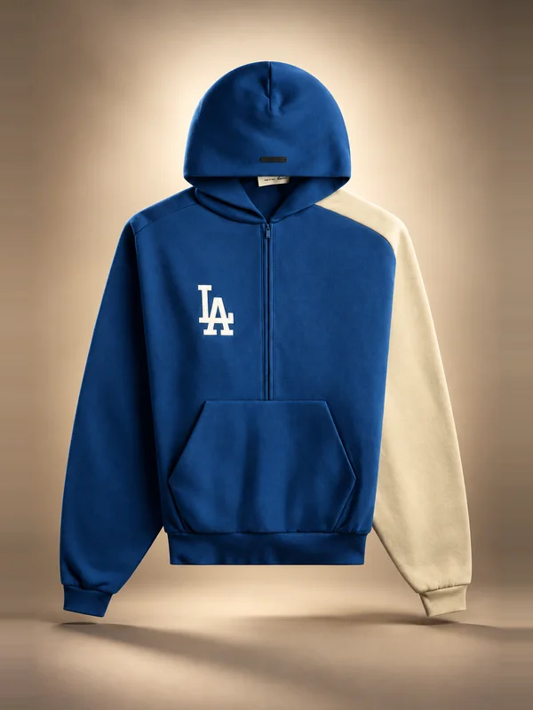 Essentials Dodgers Raglan Half Zip Sport Hoodie - Estate Blue / Seal