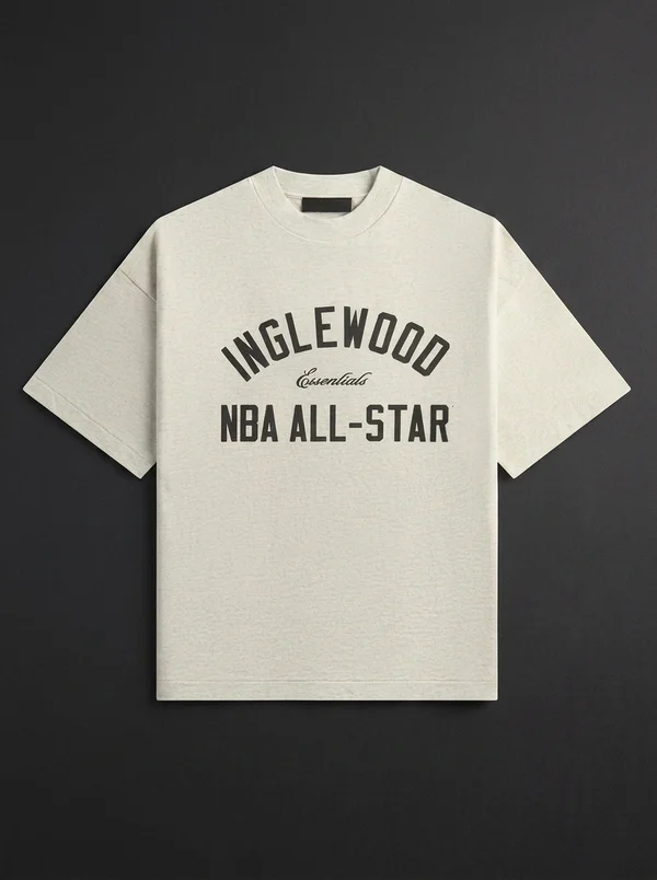 Essentials Inglewood x All Star Weekend '26 90s Tee - Oatmeal Heather