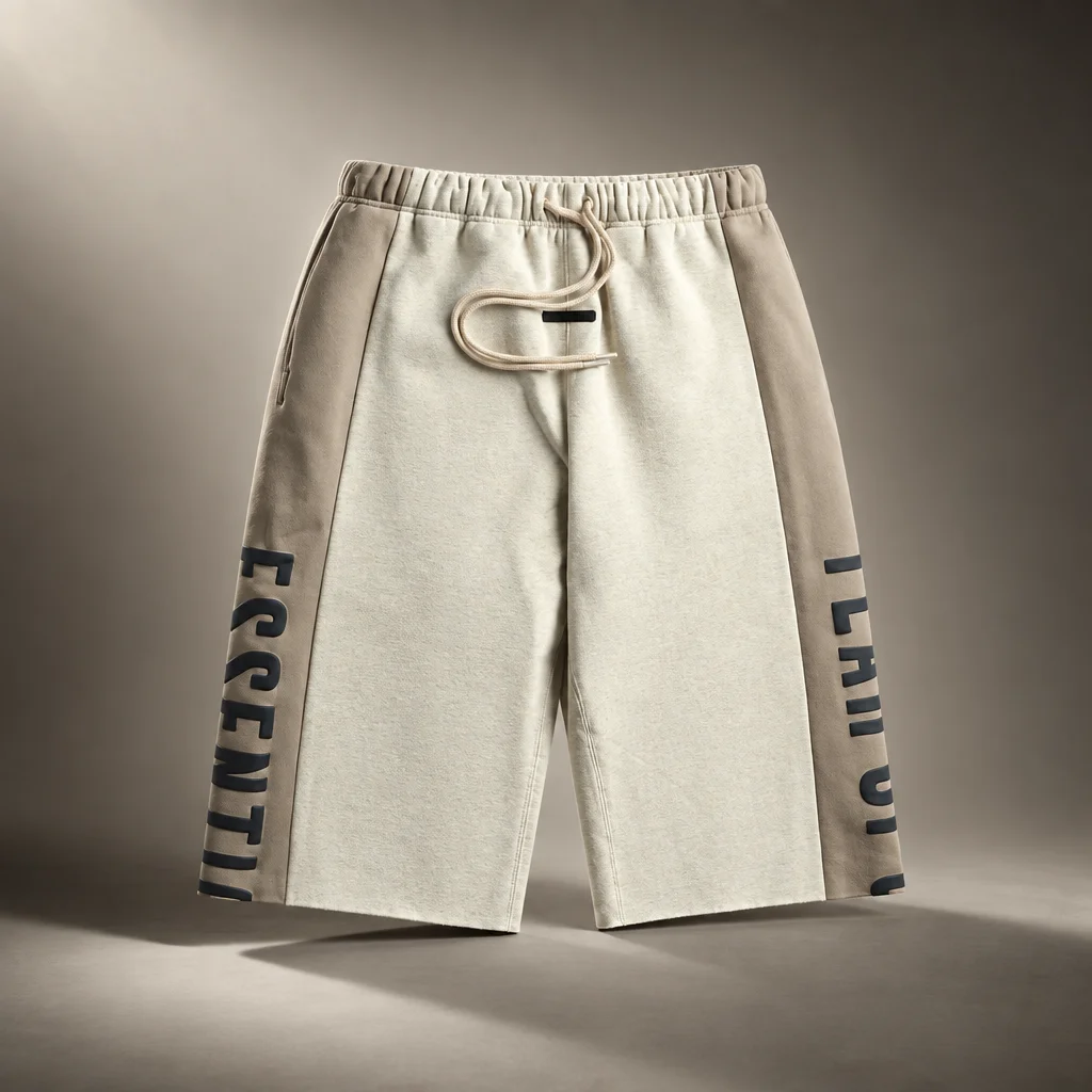 Essentials Paneled Raw Cut Off Sweatpant - Vanilla Heather / Seal