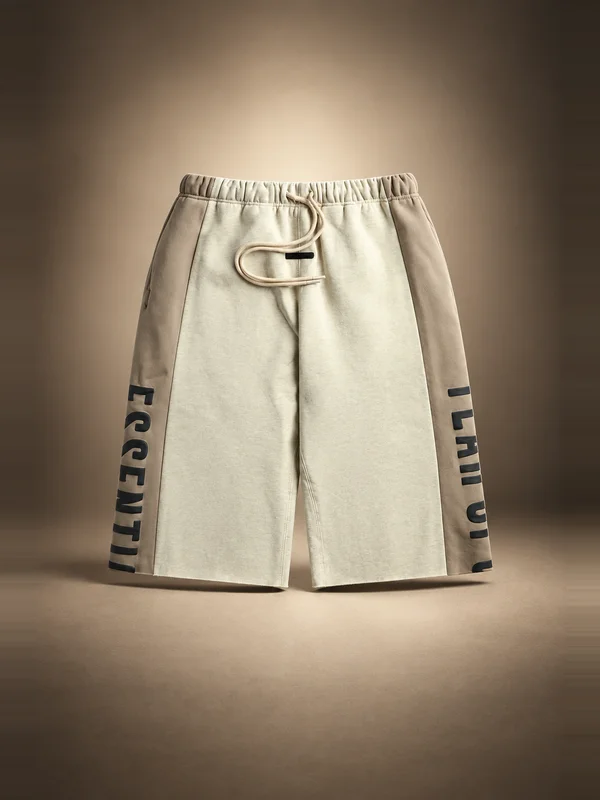 Essentials Paneled Raw Cut Off Sweatpant - Vanilla Heather / Seal