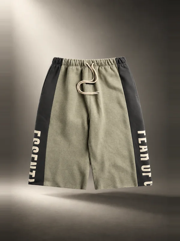 Essentials Panelled Raw Cut Off Sweatpant - Seal Heather / Iron Grey