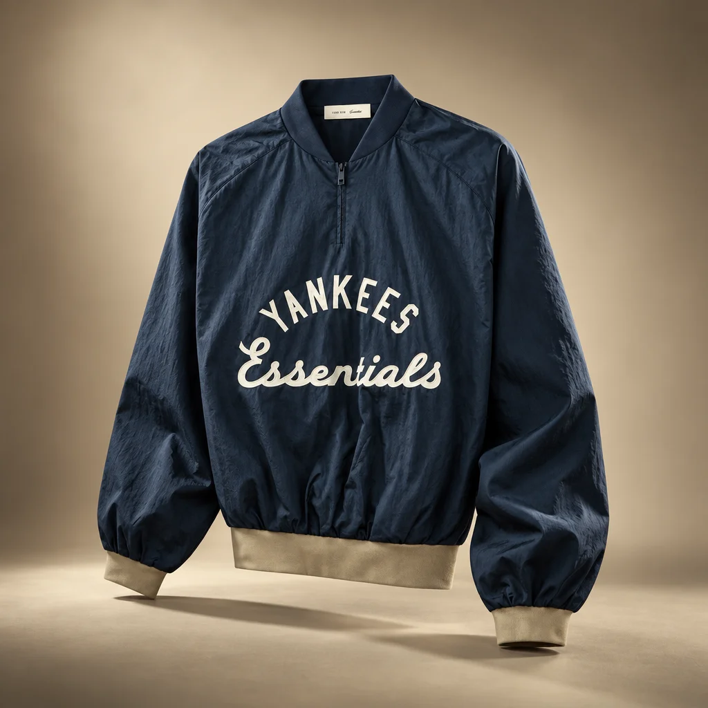 Essentials Yankees Half Zip Pullover - Dark Sapphire / Overland Rib