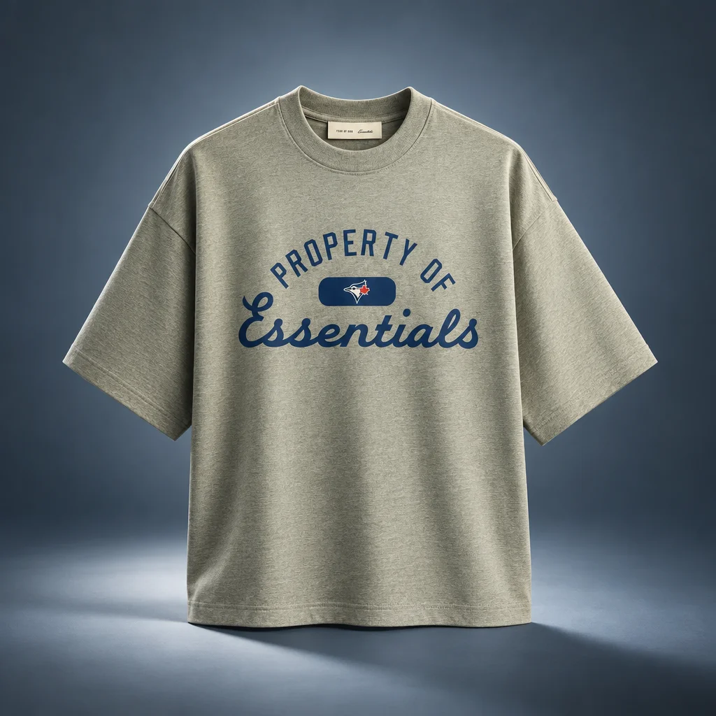 Fear of God Essentials Blue Jays Merch Tee - Concrete Heather